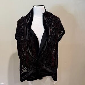 CHANEL Black and Red Scarf